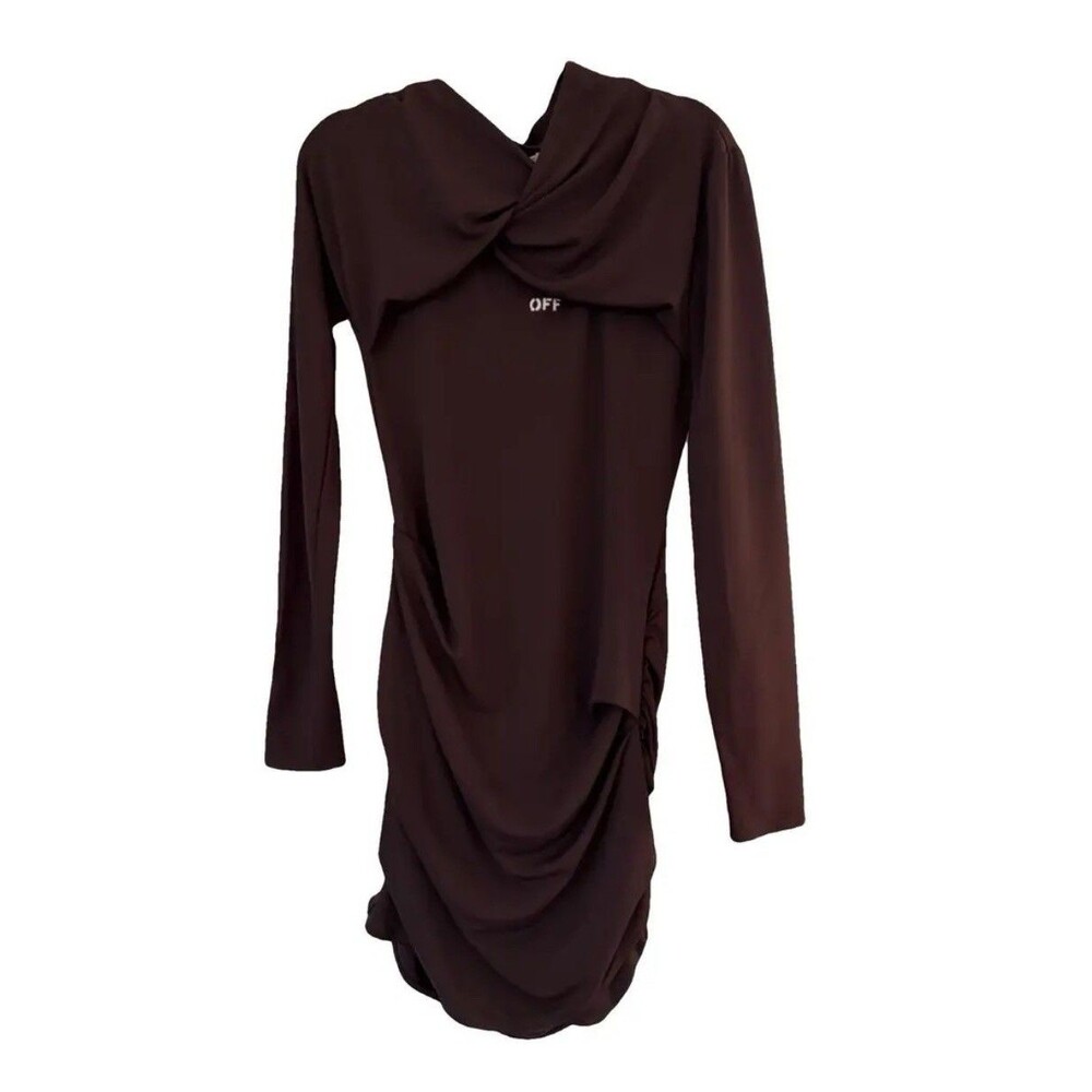 OFF-WHITE Stamp Twist Mini Dress Burgundy 38 Retail $1200 NWOT